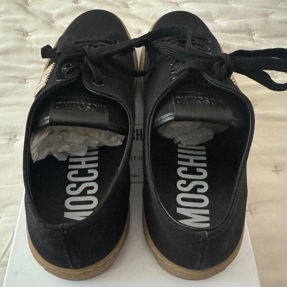 NWT - Moschino - Black Logo Plaque Sneakers - Size 44IT / 11US - Picture 5 of 14